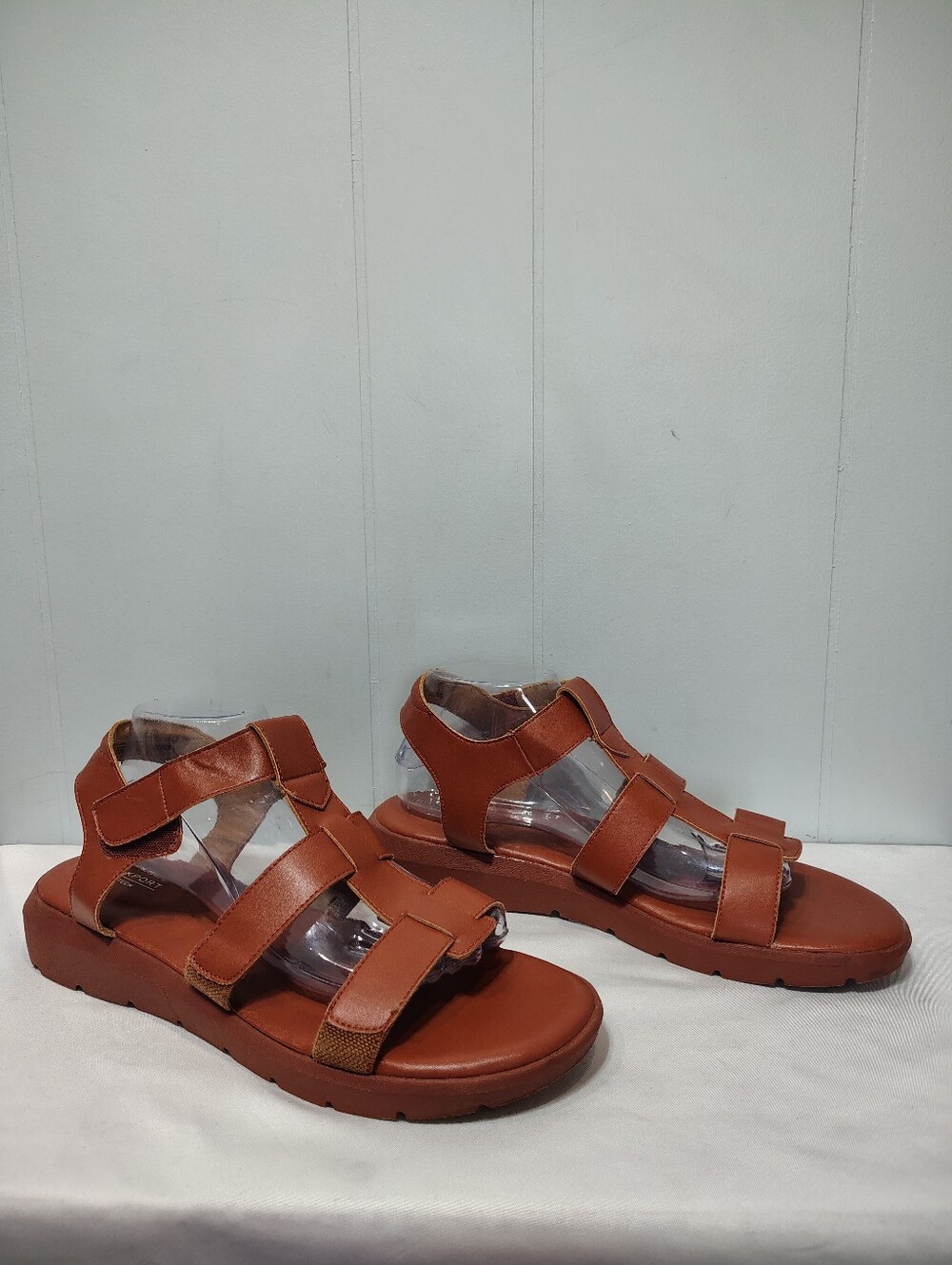 Rockport Abbie Tan Leather Strappy Comfort Sandals 11 TStrap Fisherman